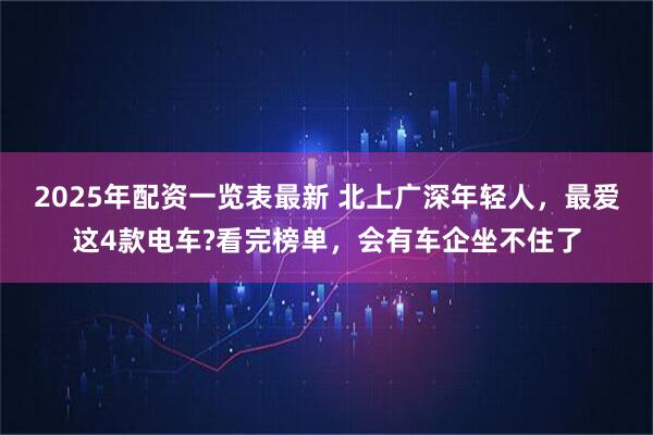 2025年配资一览表最新 北上广深年轻人，最爱这4款电车?看完榜单，会有车企坐不住了